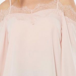 RUE 21 Black Eyelash Lace Cold Shoulder Blouse